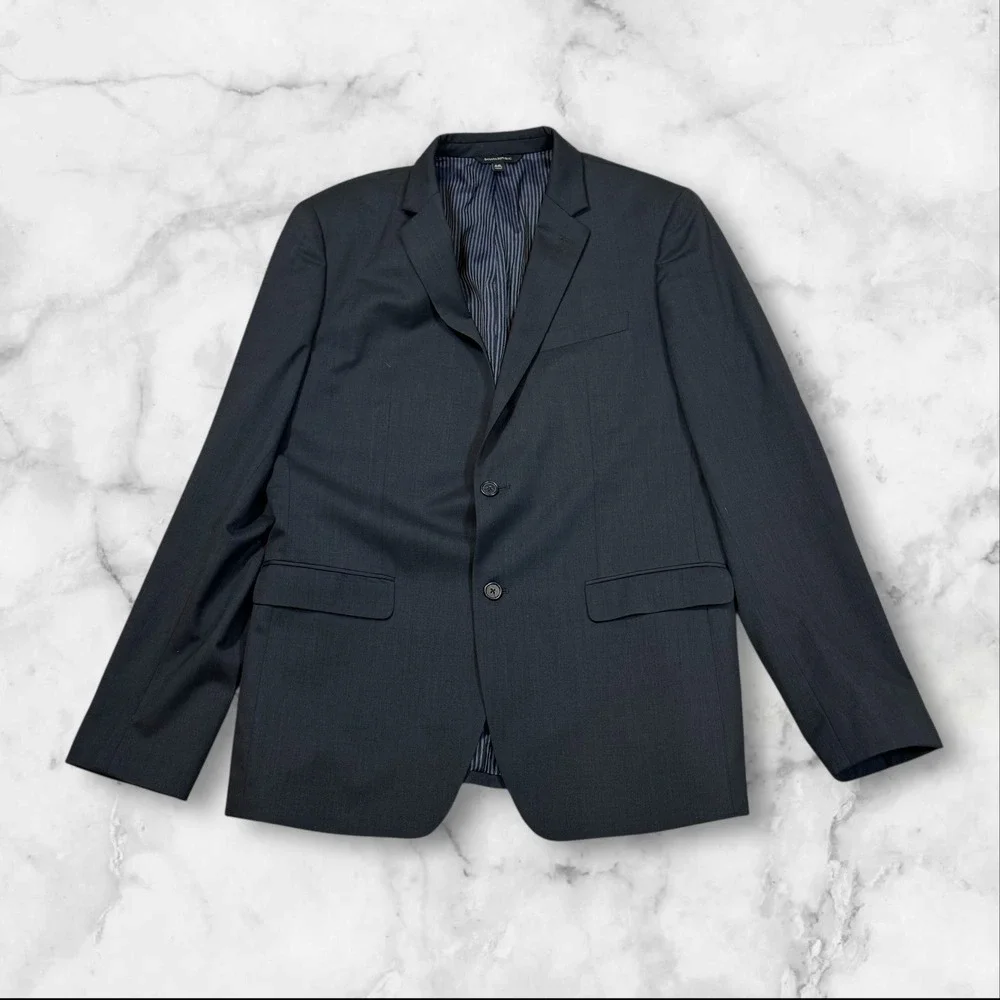 Banana Republic Marzotto Men 44L Slim Charcoal‎ Super 120s Wool Jacket Italian